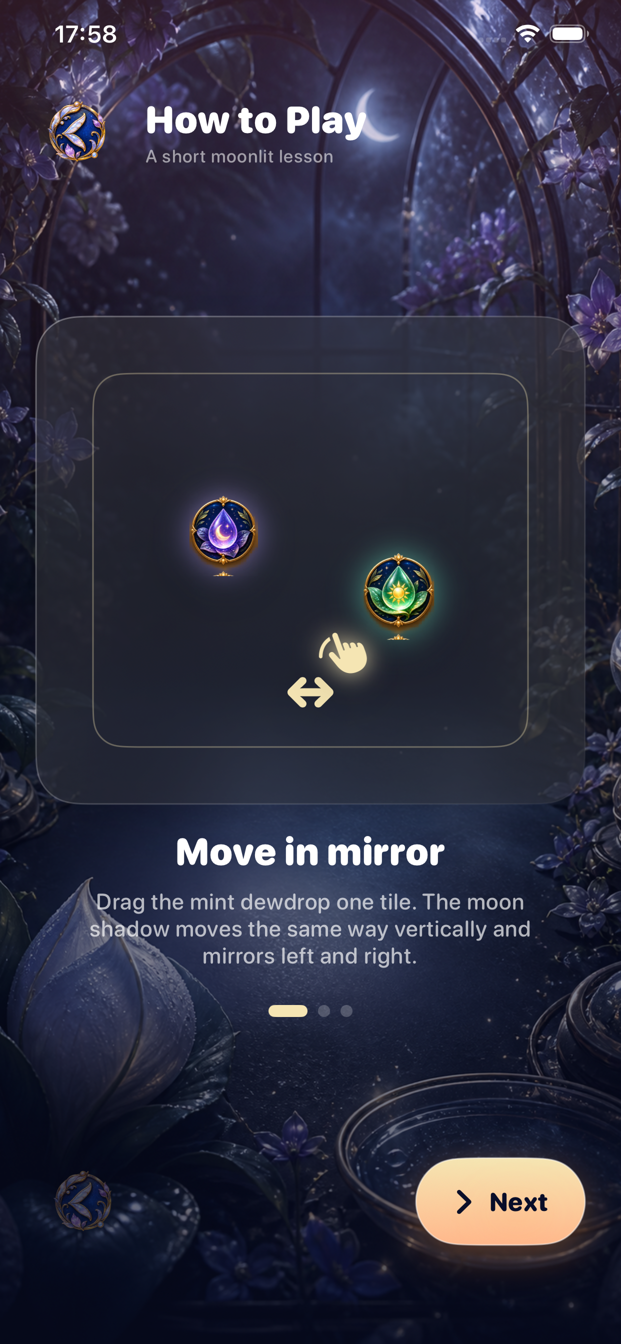 How to Play screen showing mirrored movement